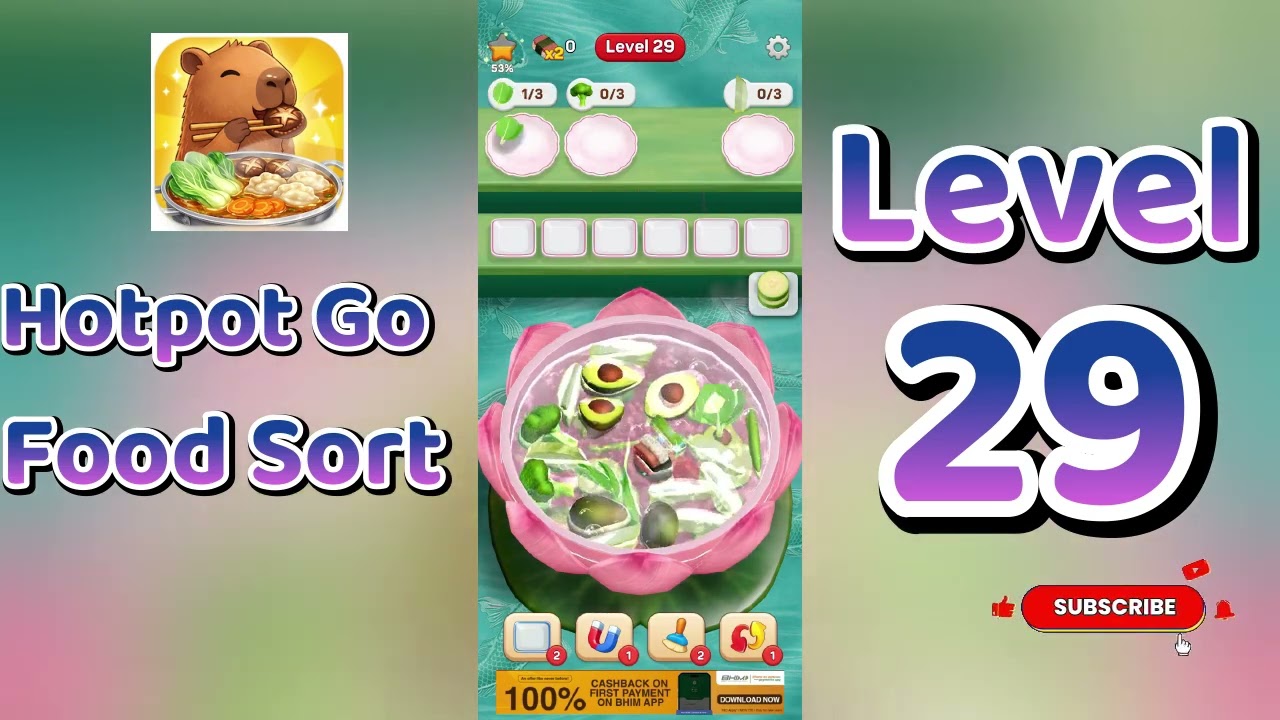 Hotpot Go Food Sort Level 29  Walkthrough 🍲🧩 | Food Sorting Puzzle Solution | Go Answer