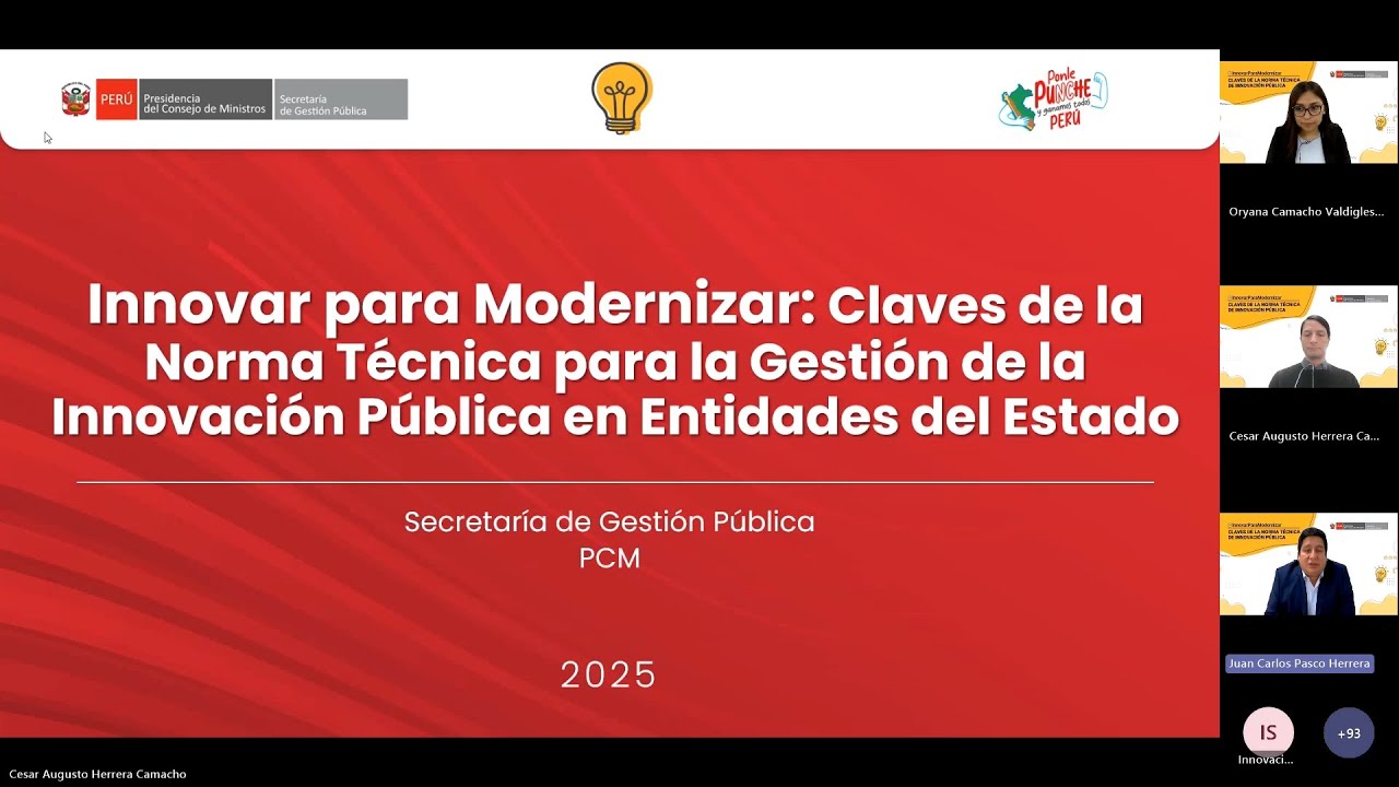 Webinar Innovar Para Modernizar: Claves de la Norma T&eacute;cnica de Innovaci&oacute;n P&uacute;blica 26 setiembre 2025