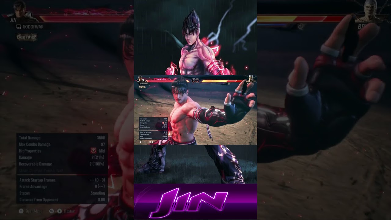 Jin Kazama High Damage Combo (No Wall) | Jin Mishima #tekken #tekken8 #jinkazama #kazuya #shorts #yt