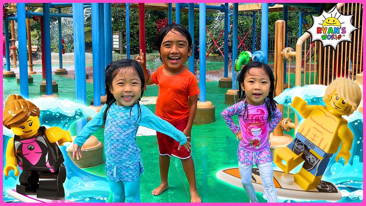 LegoLand Water Park and Slides for Kids with Ryan's World