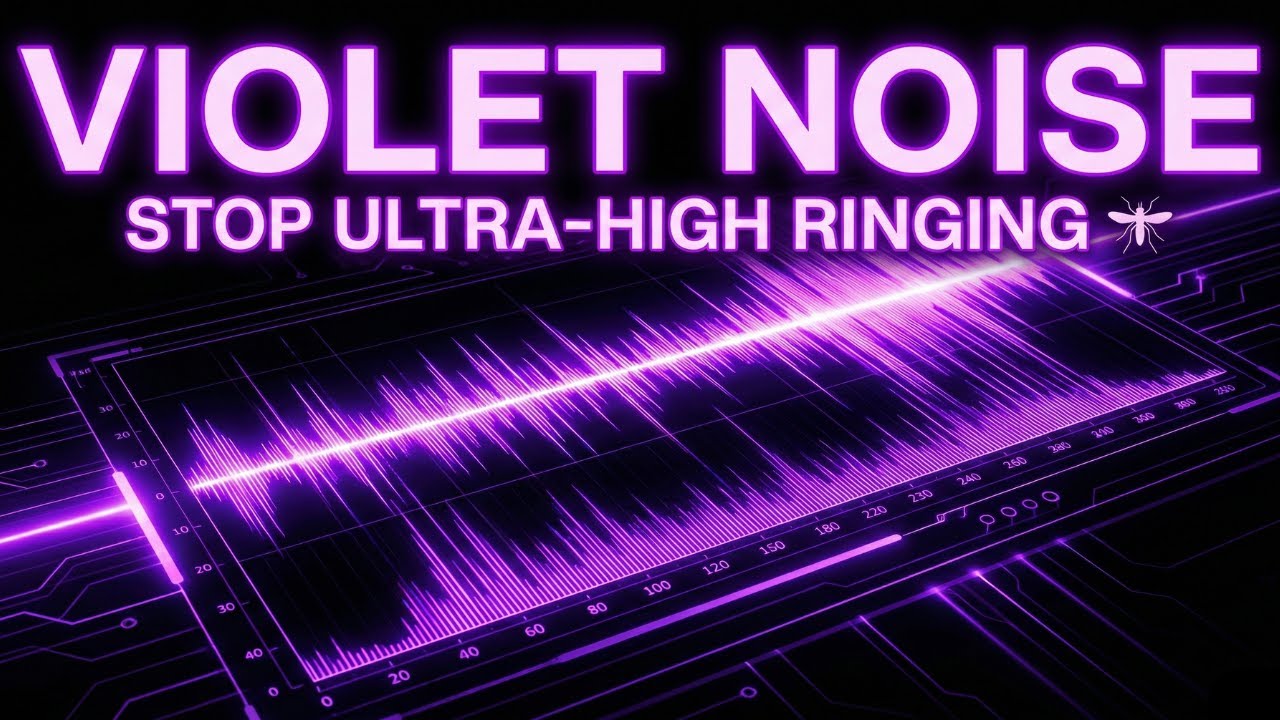 Stop Ultra High Ringing 🟣 Violet Noise Tinnitus Masking (OLED Black Screen)
