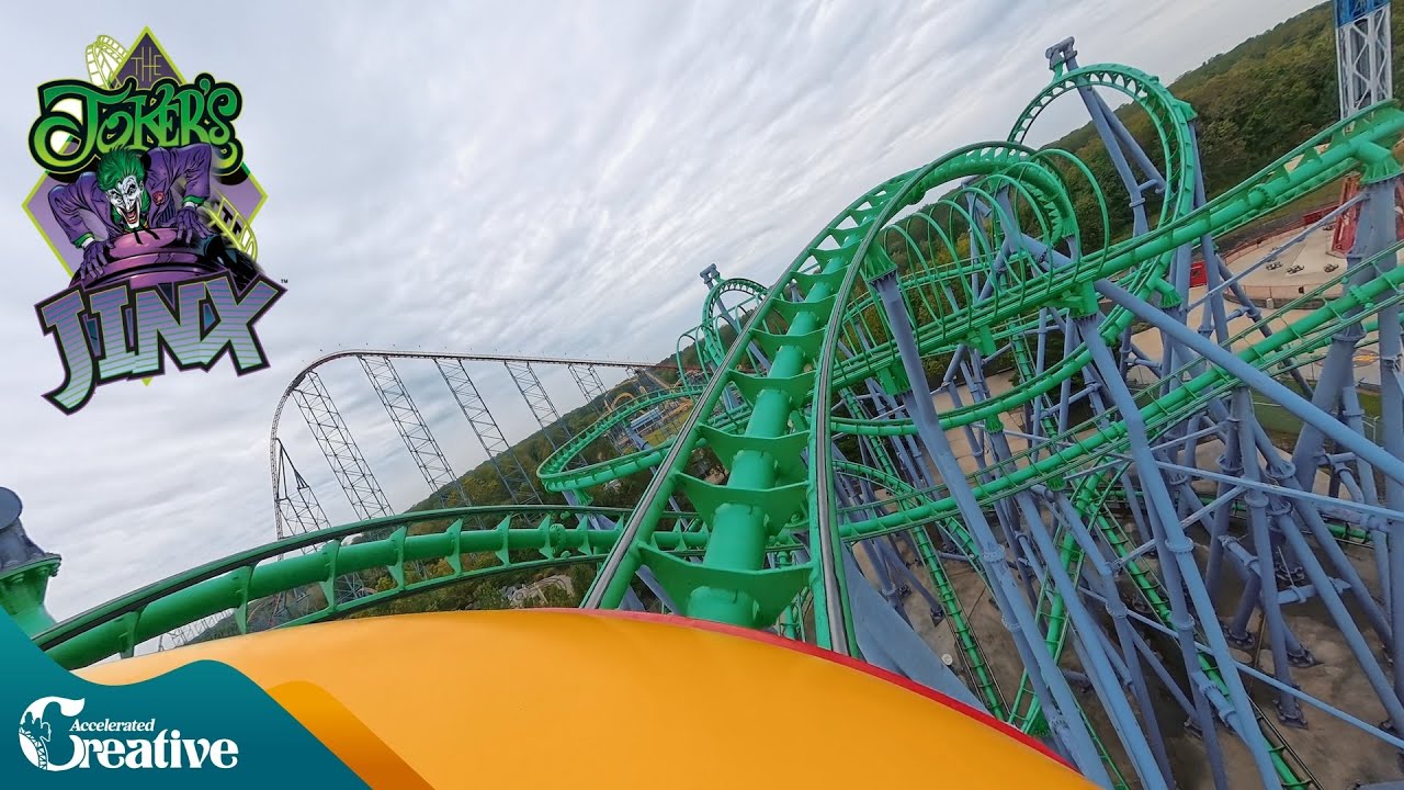 Jokers Jinx on-ride 5K POV - Six Flags America MD