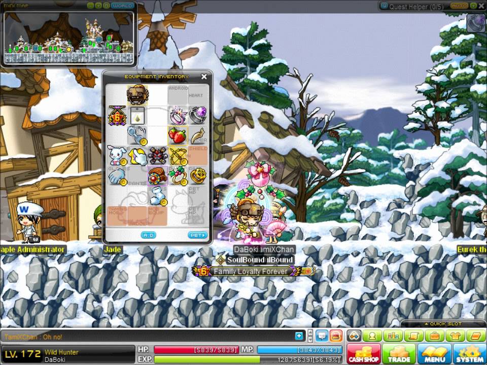 Maple Story DaBoki's Equips (Wild Hunter)