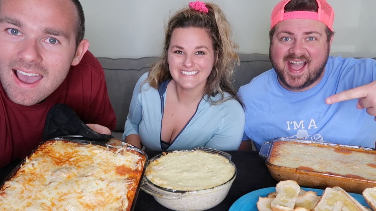 CHEESY BAKED SPAGHETTI MUKBANG | Eating Show