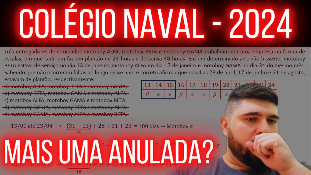 Colégio Naval - 2024 - Questão 5 (Prova Amarela) - Questão 8 (Prova Azul)