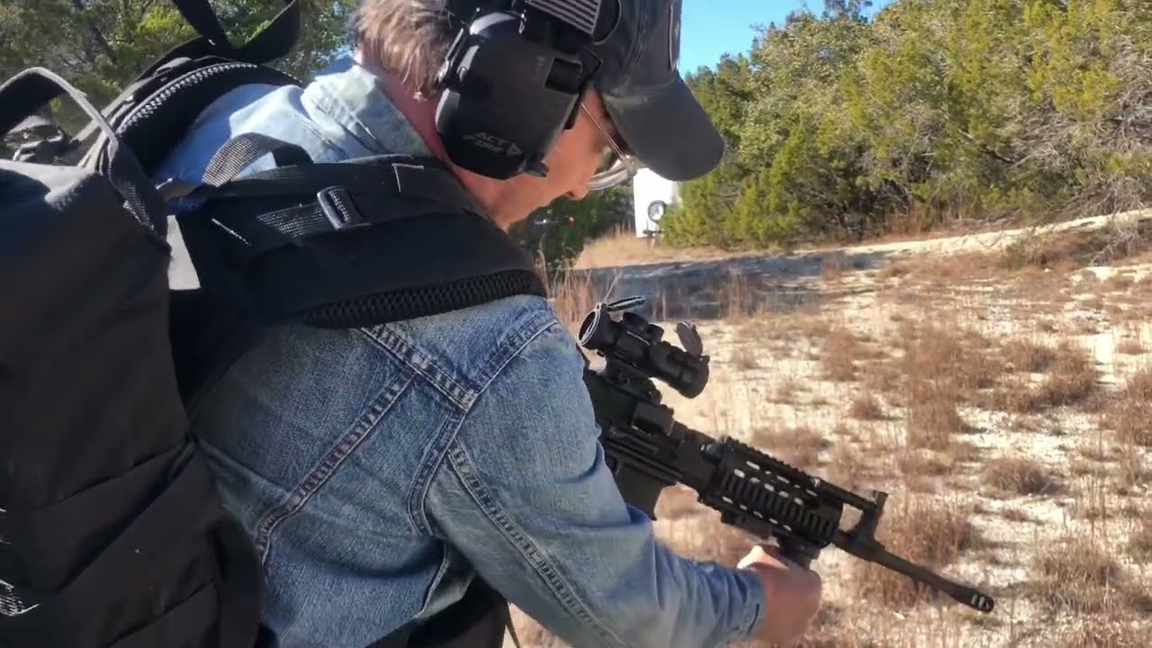 Belt Fed AR with Predator machine gunner pack