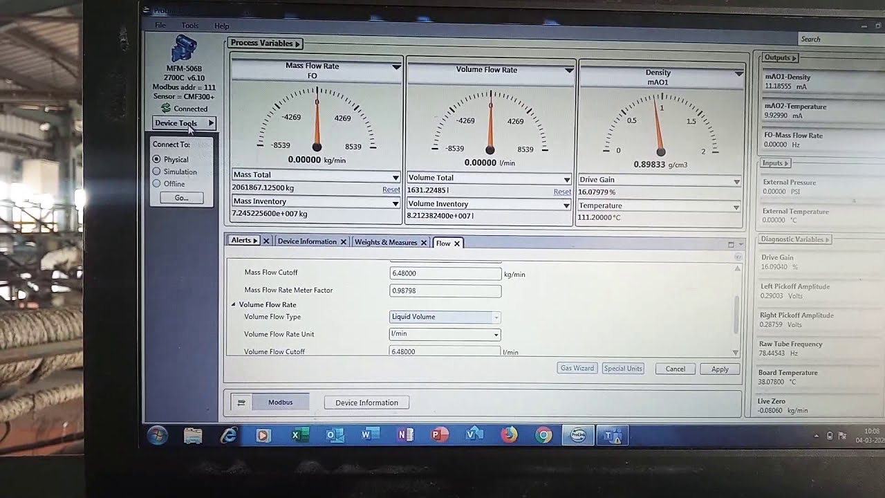 Mass Flow Meter Calibration through Laptop
