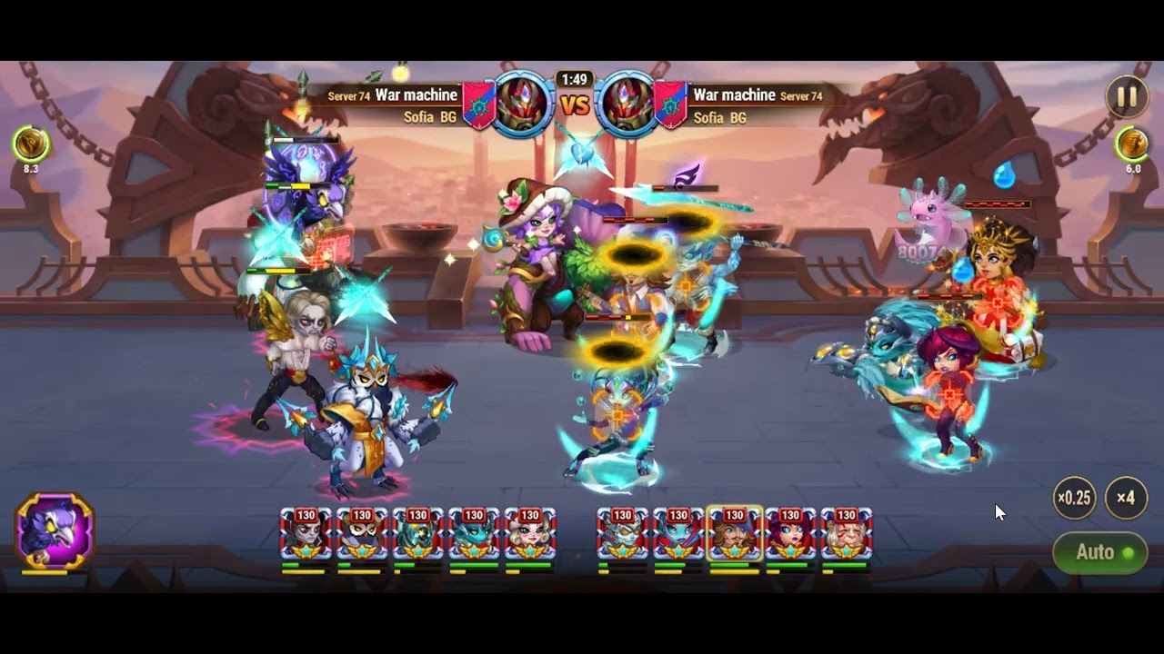 Hero wars- Mage team vs Warrior team ft Sir John