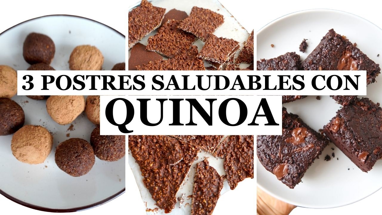 3 Postres Saludables con Chocolate y Quinoa 🍫 (fáciles, sin horno y sin harina)