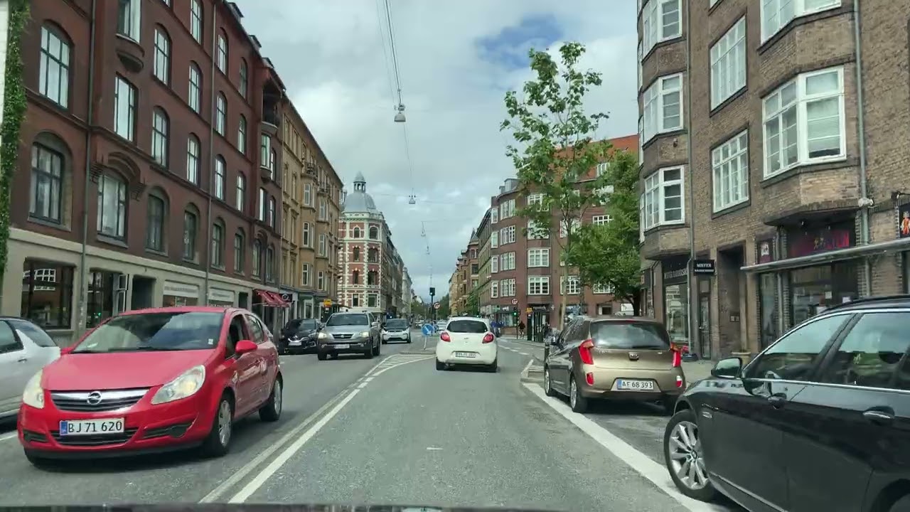 Driving In Denmark 🇩🇰, Frederiksberg, Copenhagen, Capital of Denmark, 4k, UHD, 60fps