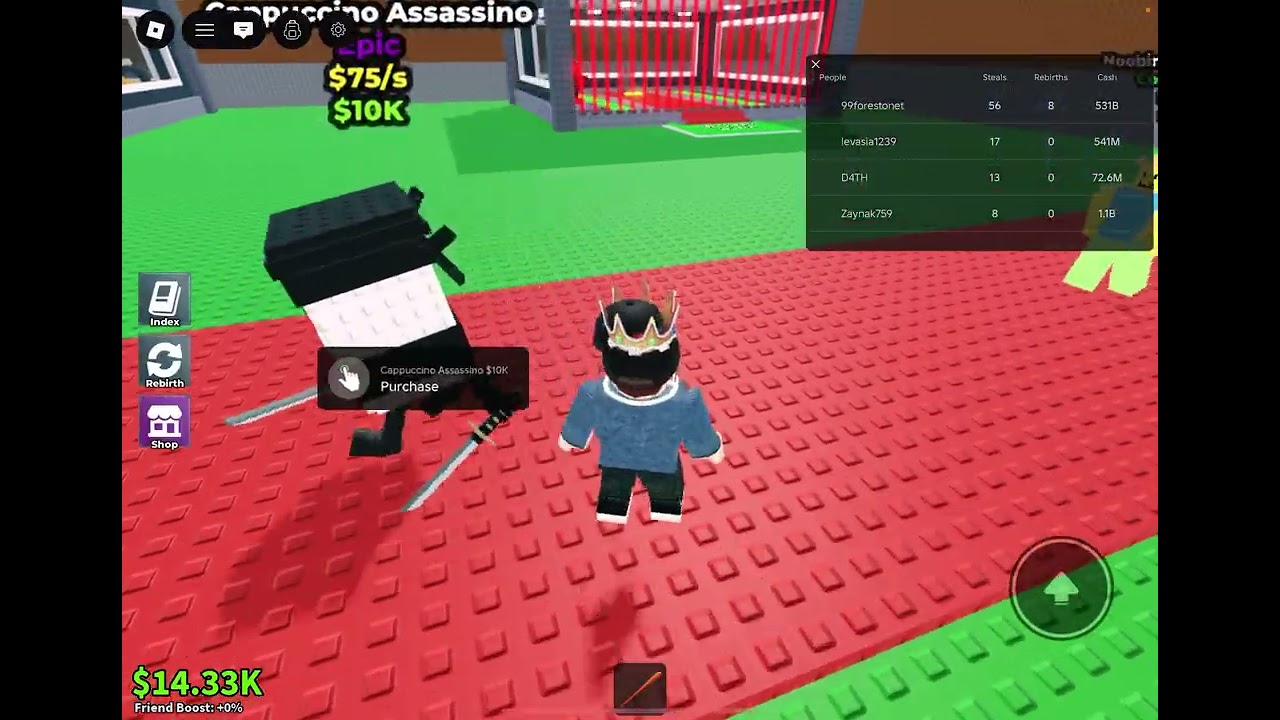 Playing steal a brainrot  