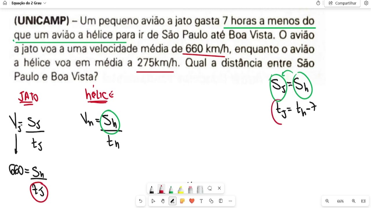 (UNICAMP) -  Um pequeno avião a jato gasta 7 horas a menos do que um avião a hélice para ir de...