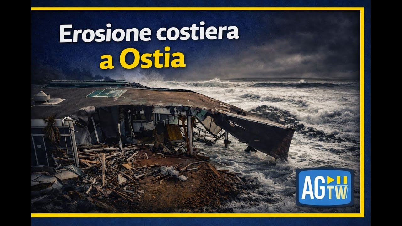Ostia, continua l'erosione del litorale romano dopo le ultime mareggiate: le immagini del drone