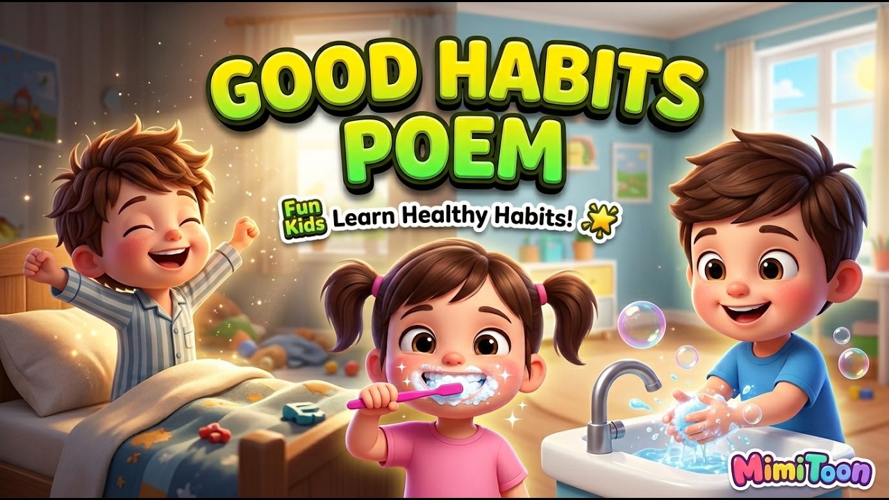 Good Habits Poem for Kids 🎵 | Healthy Habits Song | Nursery Rhyme | MimiToon