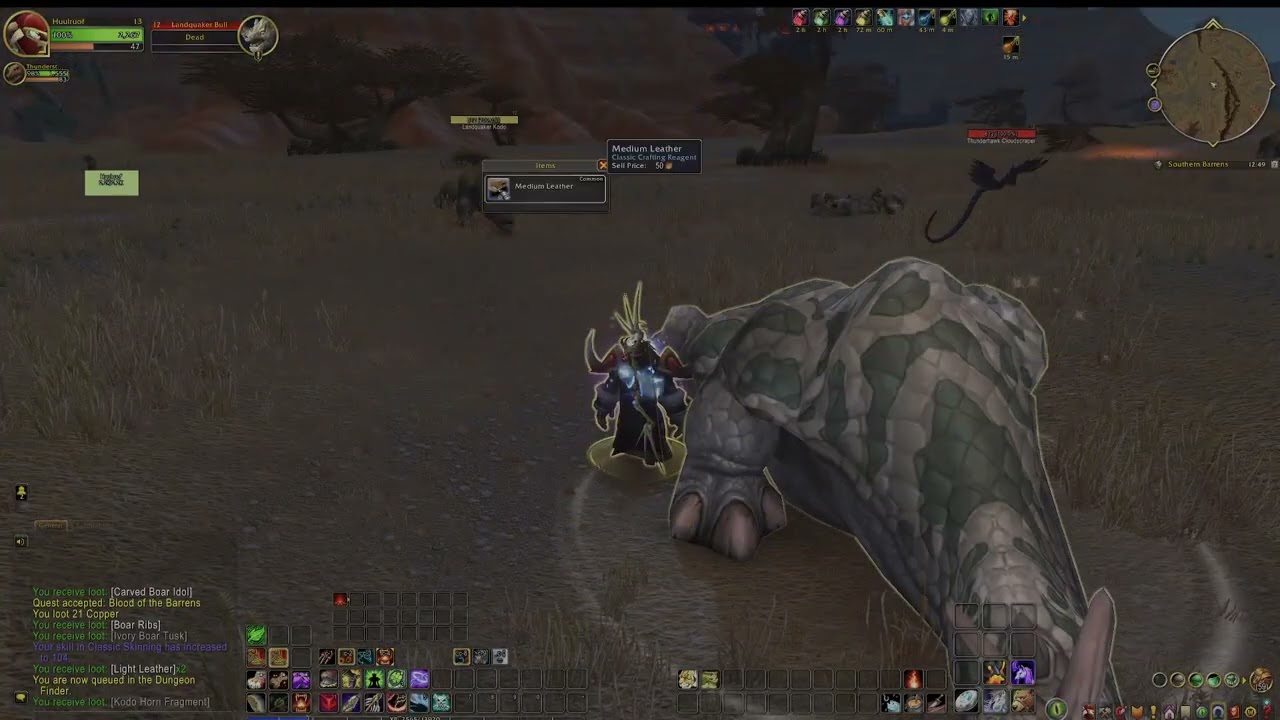WoW, can only level from pro. that use skinning & Leatherworking, going to play as a Hunter  Pt. 3