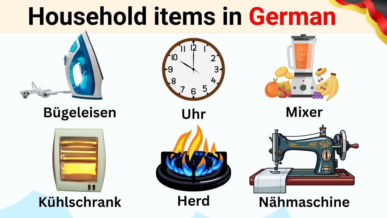 German Household items | German for Beginners | Household Items Names in German | German Vocabulary