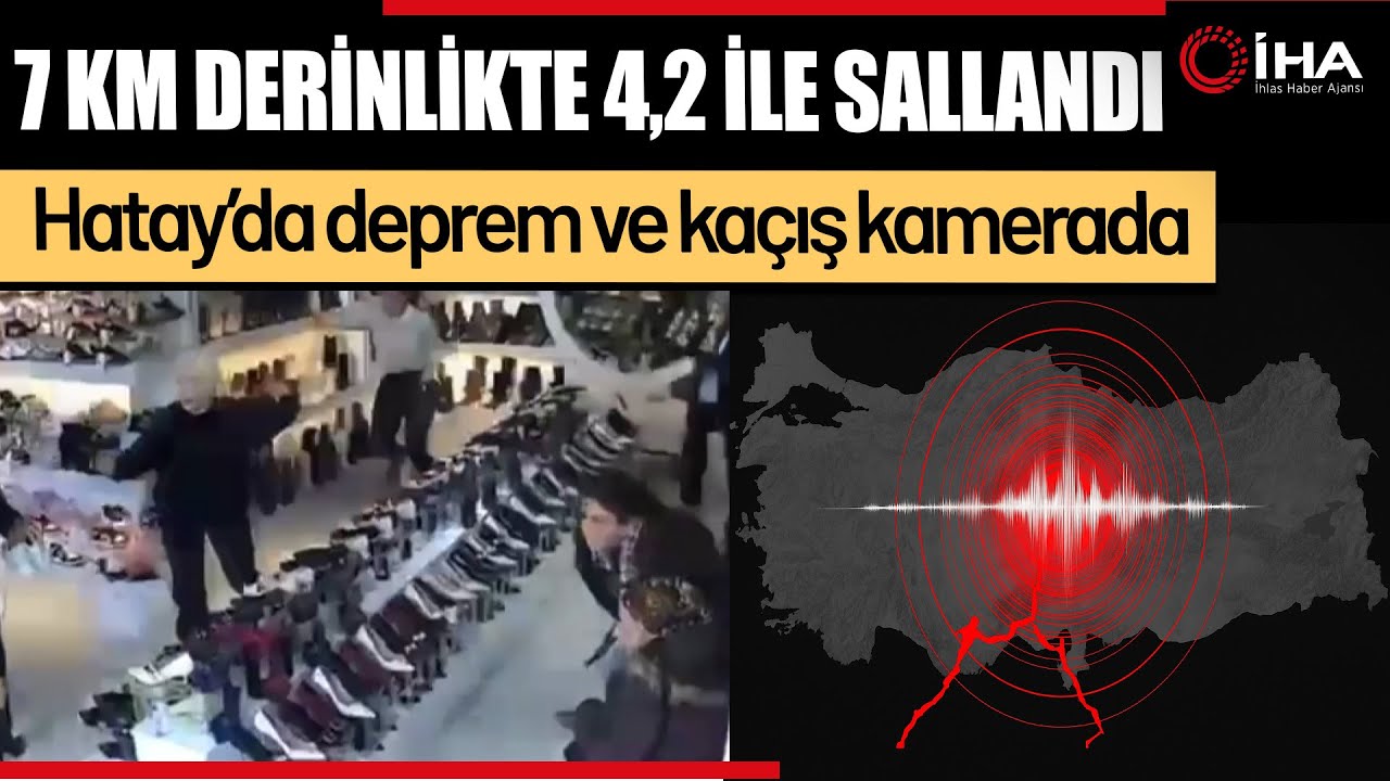 Hatay&rsquo;da Deprem Korkusuyla Yaşanan Ka&ccedil;ış Kamerada