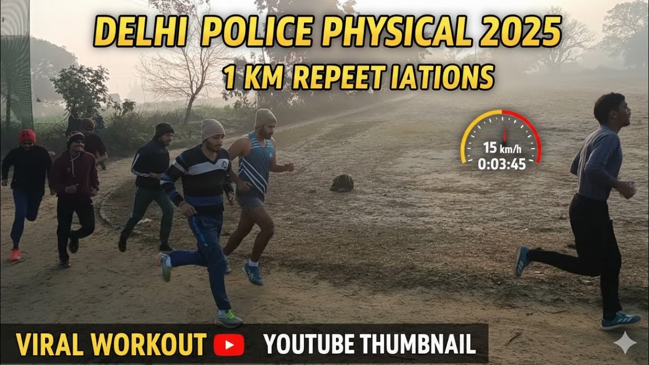 1KM Repetitions for Delhi Police 🏃‍♂️ | 6 Minute ki Running 5:30 mein kaise layein? Gaurav kumar 