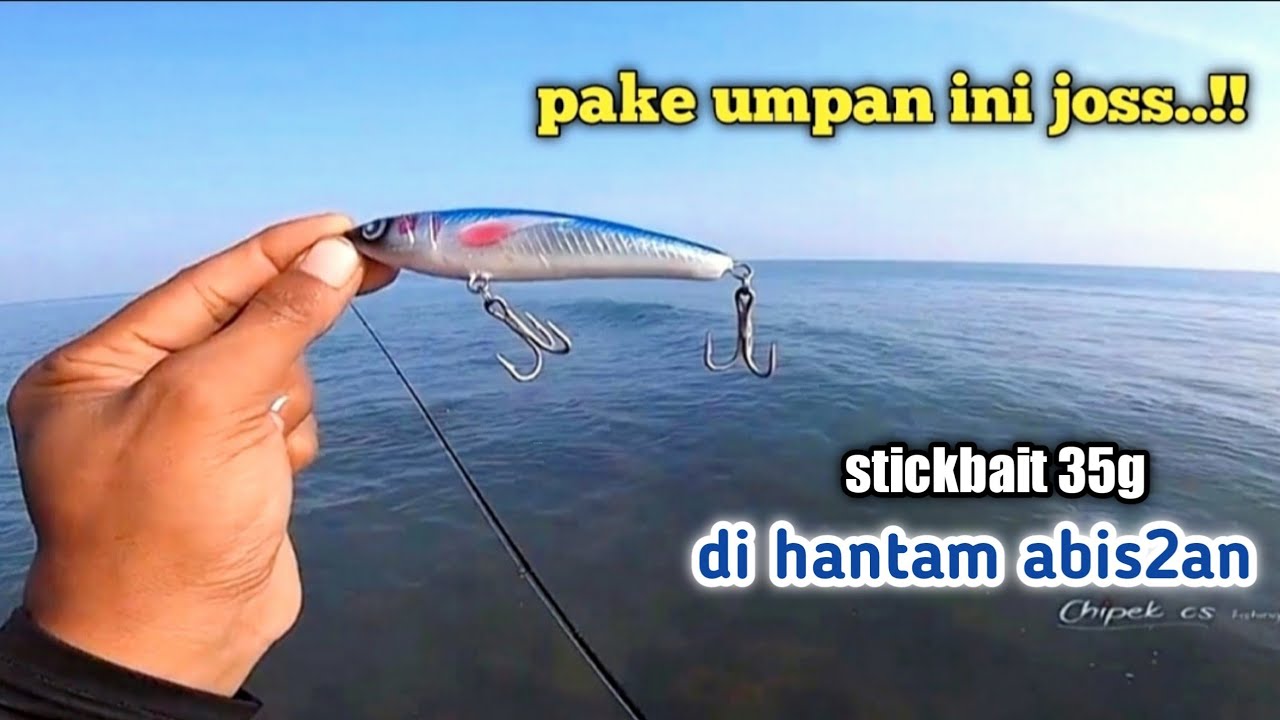 umpan kiler stick bait 35gr di hantam si berigi tajam  !!spot pondok bali