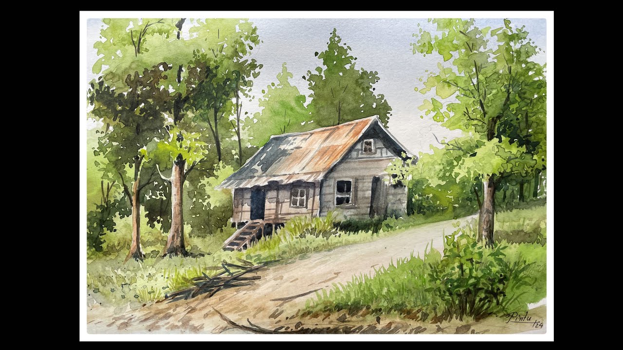 How to paint with watercolour | Landscape Painting | PS Art Gallery