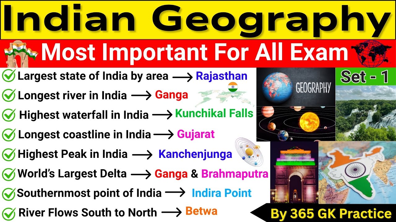 Static GK Indian Geography |India Geography General Knowledge |Geography MCQs|Competitive Exams 2025