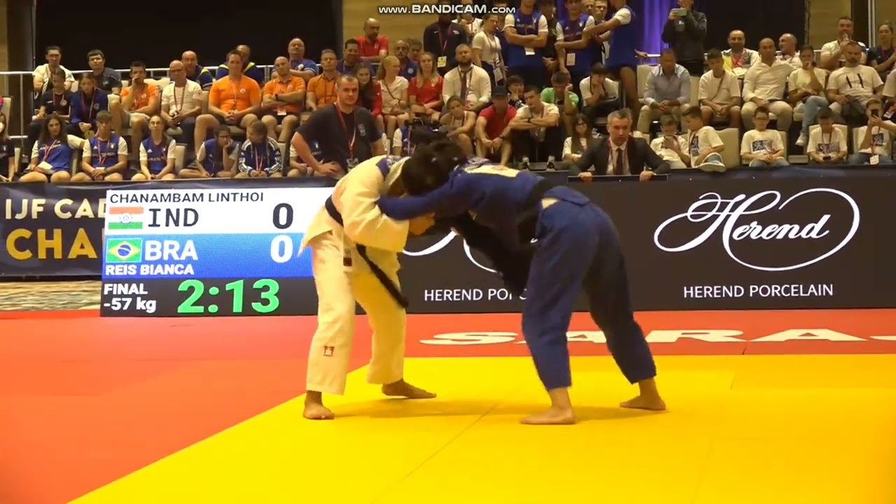 Linthoi Chanambam IND vs Bianca Reis BRA - Judo Cadet Worlds - 57kg Final
