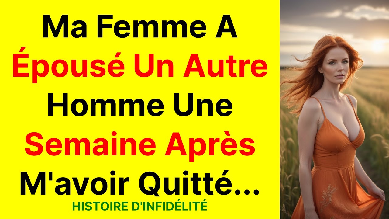 Ma femme a épousé un autre homme une semaine après m'avoir quitté...