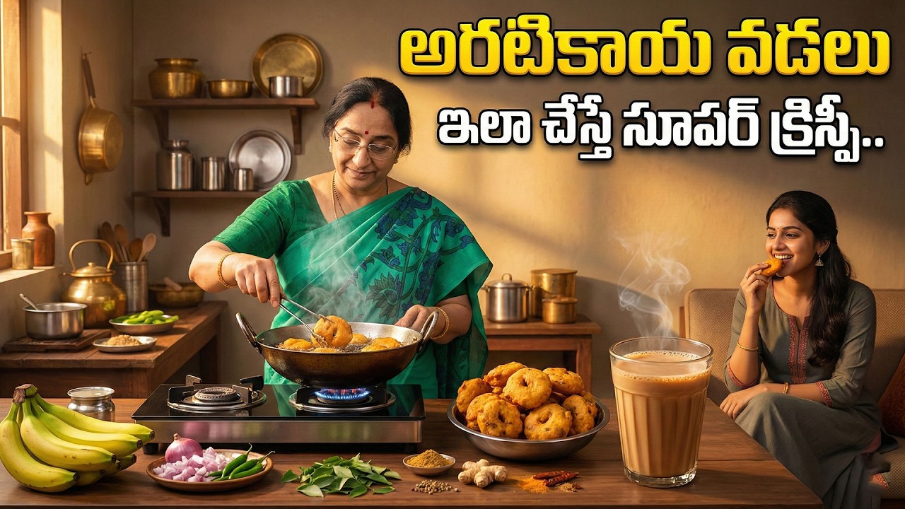 Tasty & Healthy Arati Vadalu Recipe at Home | Crispy Banana Vadas | Ramaa Raavi