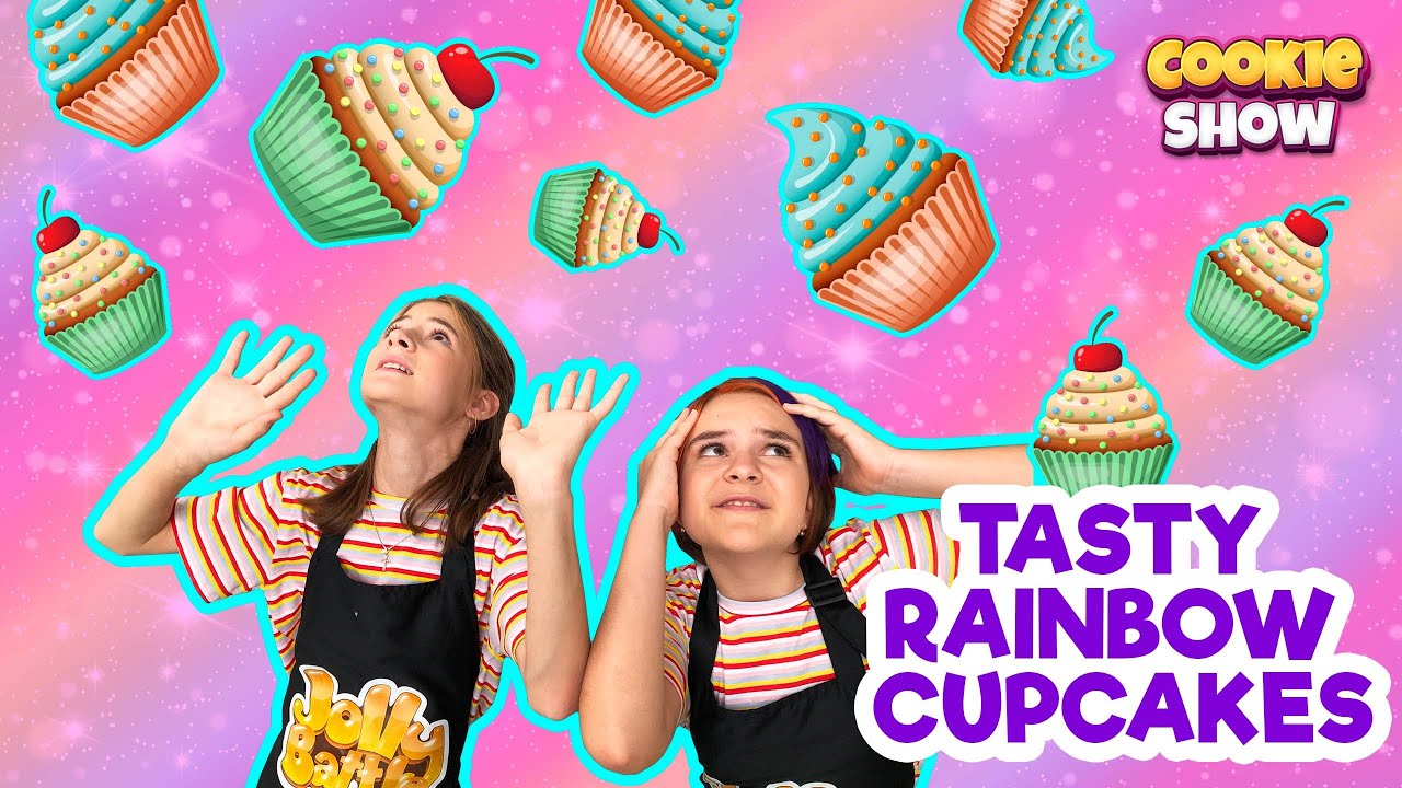 The Cookie Show Presents: Rainbow Cupcakes Recipe | Easy Colorful Cupcakes Tutorial