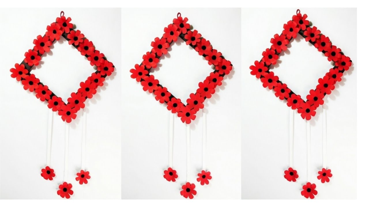 Best Out of Waste: Beautiful Paper Flower Wall Hanging  | Wall Decor Ideas | 