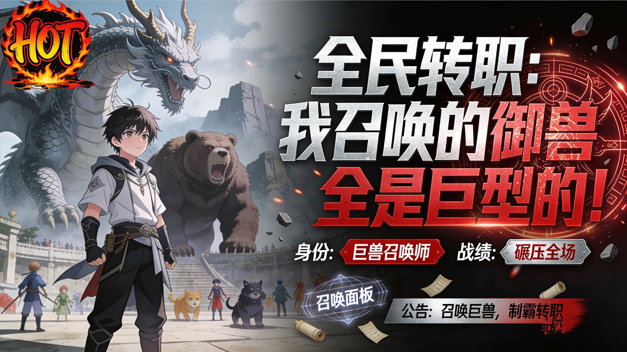 ✨【强推《全民转职：我召唤的御兽全是巨型的！》第1~60集丨全民转职时代开启，诸天位面入侵蓝星，职业者成为人族的捍卫者和主宰。王尘转职巨型御兽师#穿越 #末世 #异能 ##动态漫画# 漫野推文
