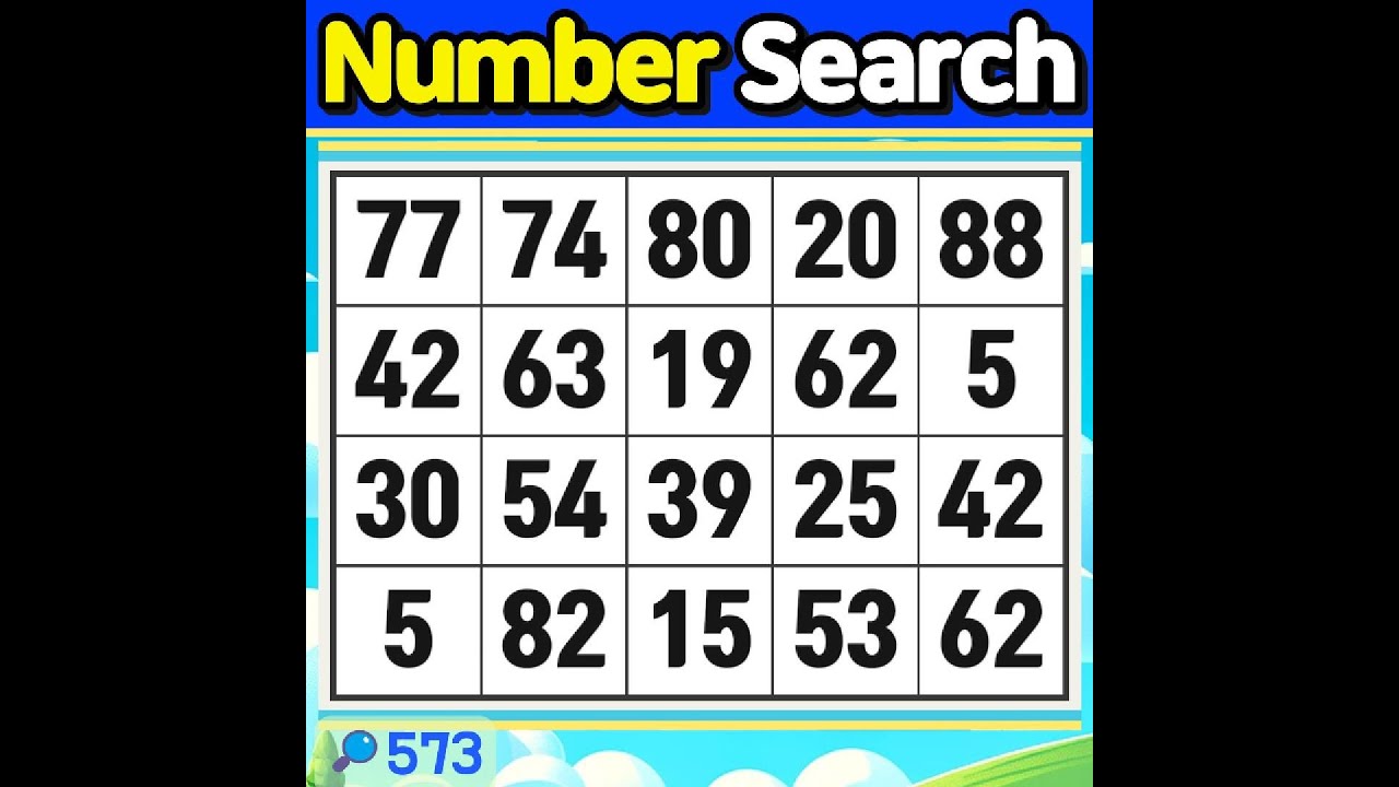 Number Search #573 Being smart doesn’t mean you can find everything.【Match | brain game | puzzle 】