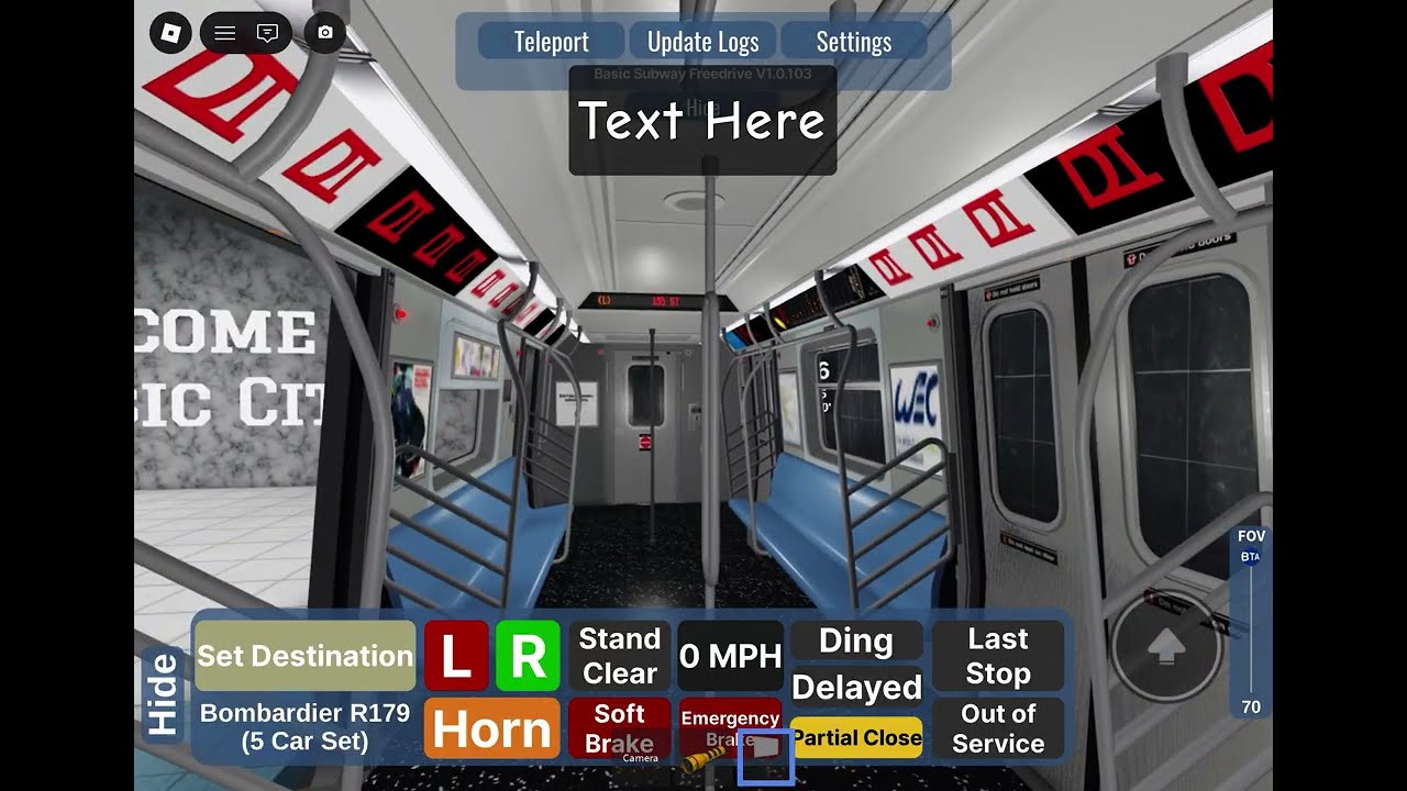 2026.03.09 [Roblox] Basic Subway Freedrive [L] Train Full Route Journeys (Feat. Bombardier R179)