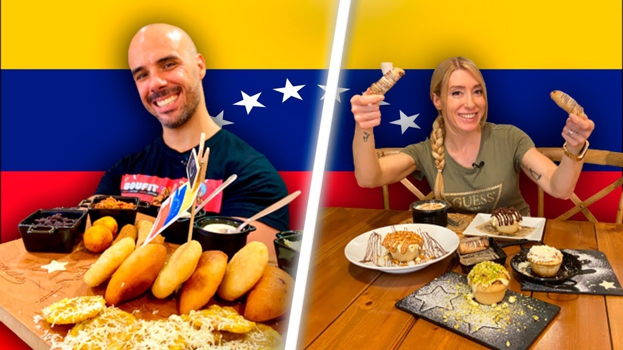 Probando COMIDA VENEZOLANA en BIENMESABE / comida tipica de venezuela / TEQUEÑOS GOLFEADOS Y PATACON