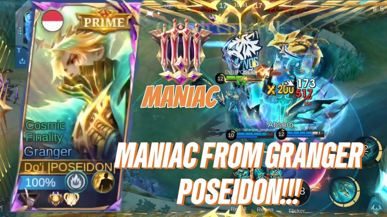 MANIAC FROM GRANGER POSIEDON!!! - Mobile Legends