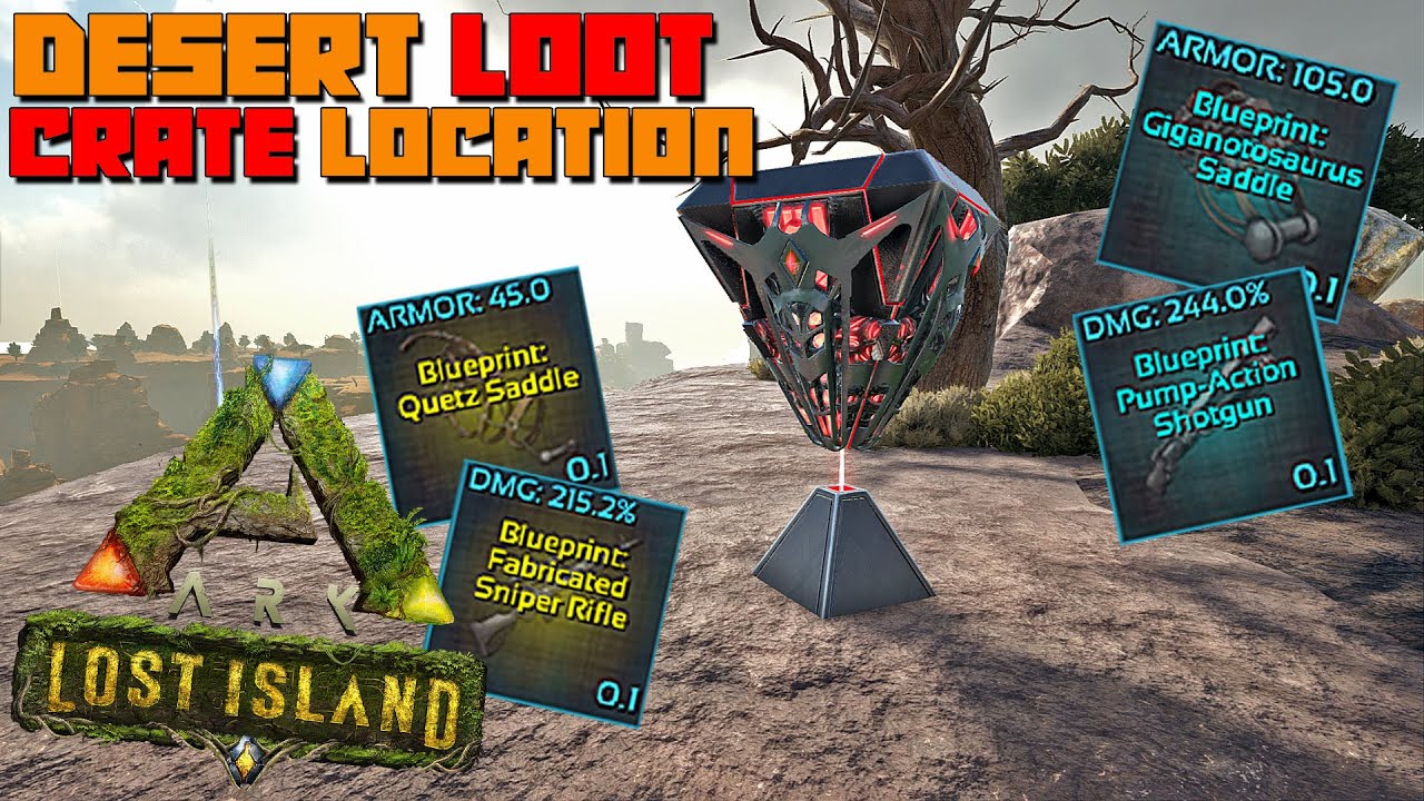 ARK: Lost Island | Desert Loot Crate Drops Location! (NEW Coords 91.3 - 71.5)