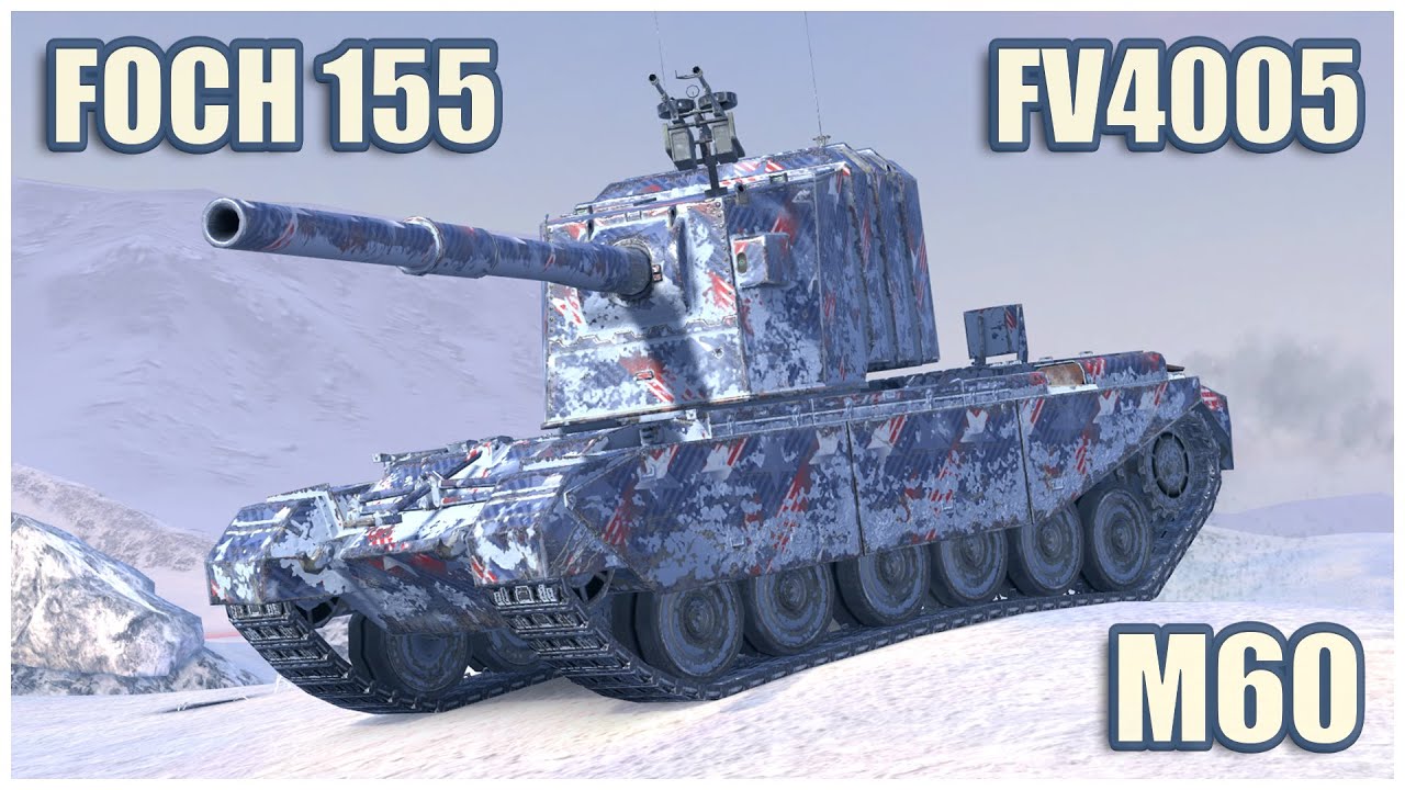 M60 (1v5) & FV4005 & Foch 155 • WoT Blitz Gameplay