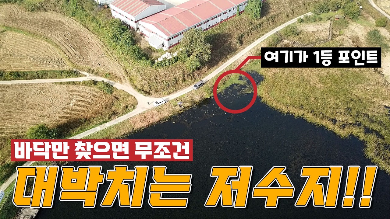 팩트!! 꽝이 없는 저수지!! 말풀 사이로 바닥만 찾으면 찌는 무조건 올라온다!! 빵빵한 흑색 대물붕어들이 꿈틀거리는 소류지!! 1등 포인트 소개받고 들이댑니다!! 텐션 업!!