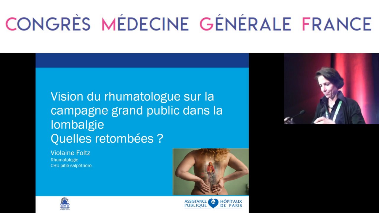 VISION DU RHUMATOLOGUE SUR LA CAMPAGNE GRAND PUBLIC DANS LA LOMBALGIE - Violaine Foltz