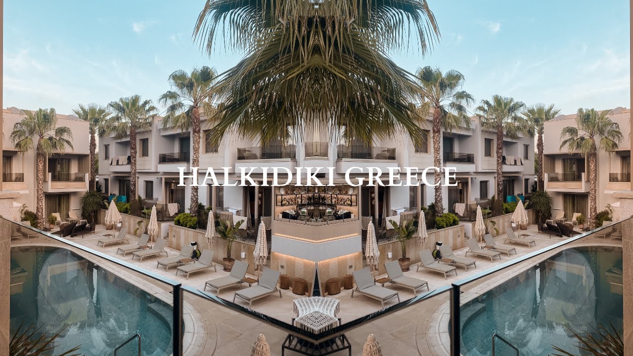 Would you stay in this HOTEL? Eating SOUVLAKI in PEFKOCHORI HALKIDIKI GREECE 🇬🇷 (greek food)