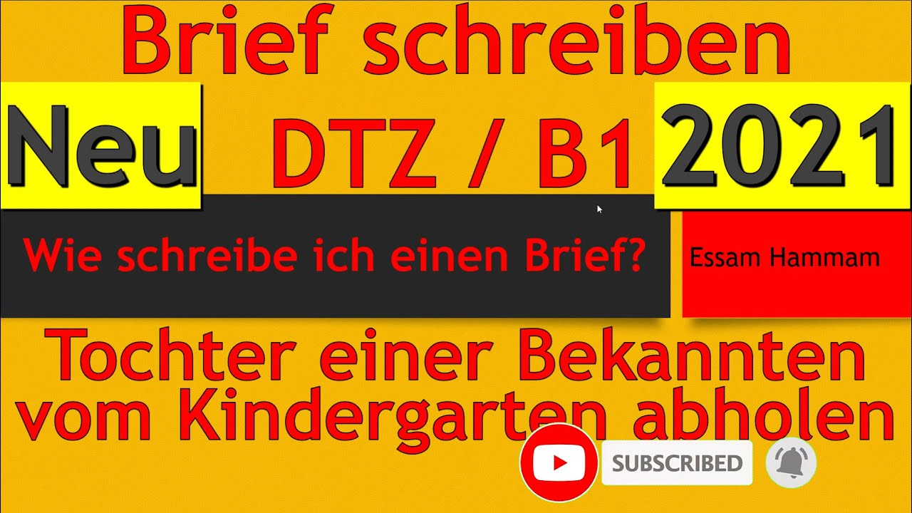 DTZ / B1 | Brief | Die Tochter einer Bekannten vom Kindergarten abholen