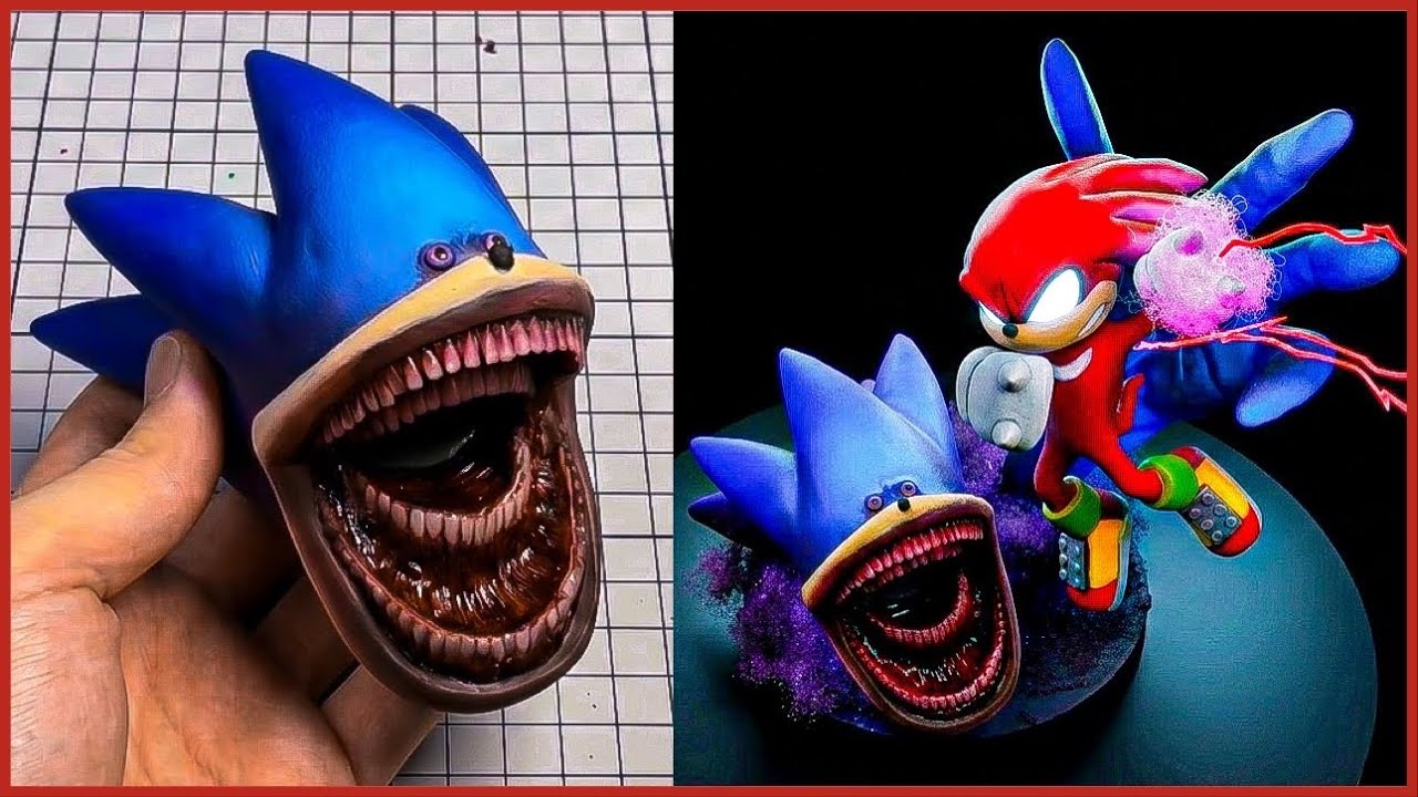 Making Shin Sonic Vs Knuckles with Clay / Shin Sonic Tapes / Halloween [kiArt]