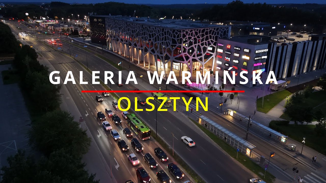 Olsztyn - Galeria Warmińska Nocą | Widok z drona | DJI Air 3 4K