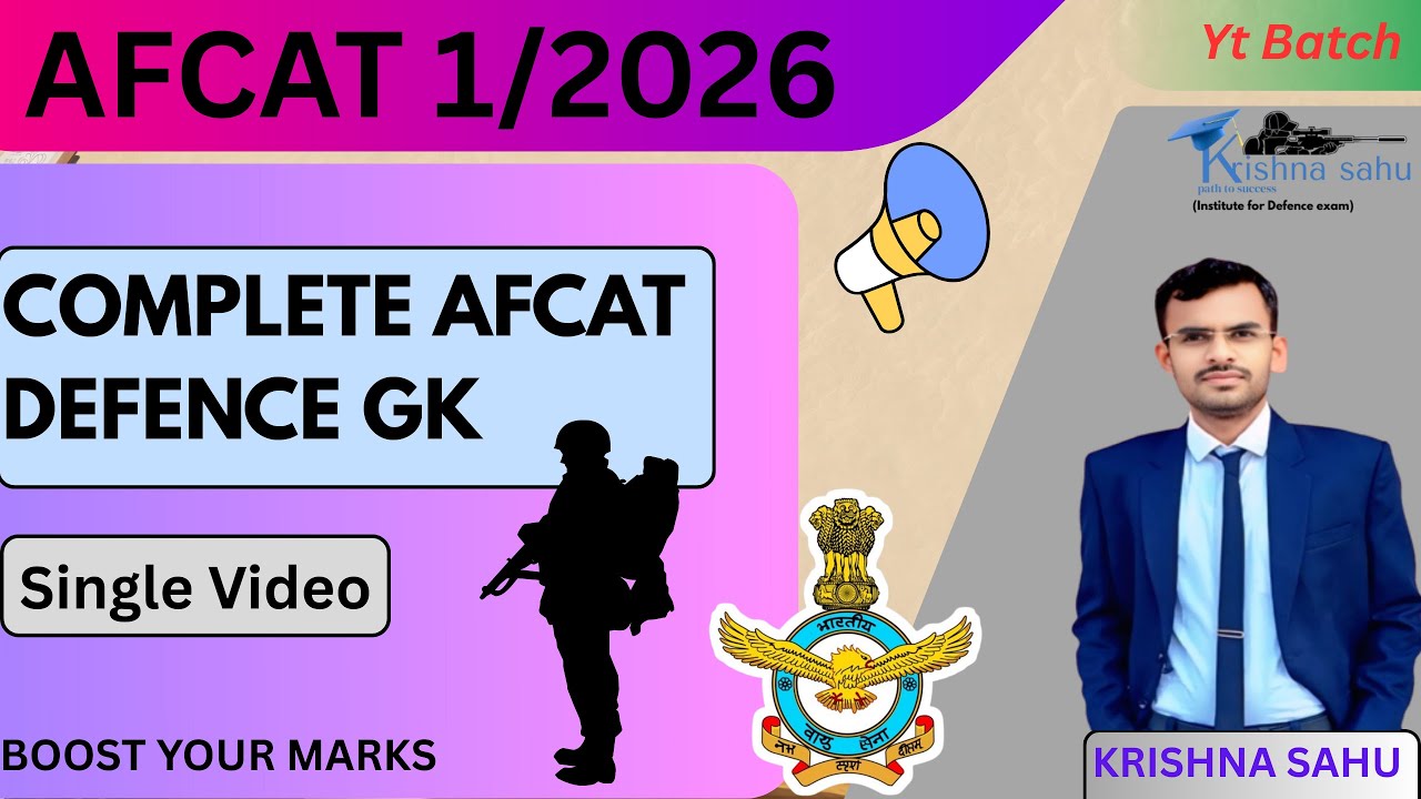 Complete AFCAT 2026 DEFENCE STATIC GK || Complete GK exam oriented ||