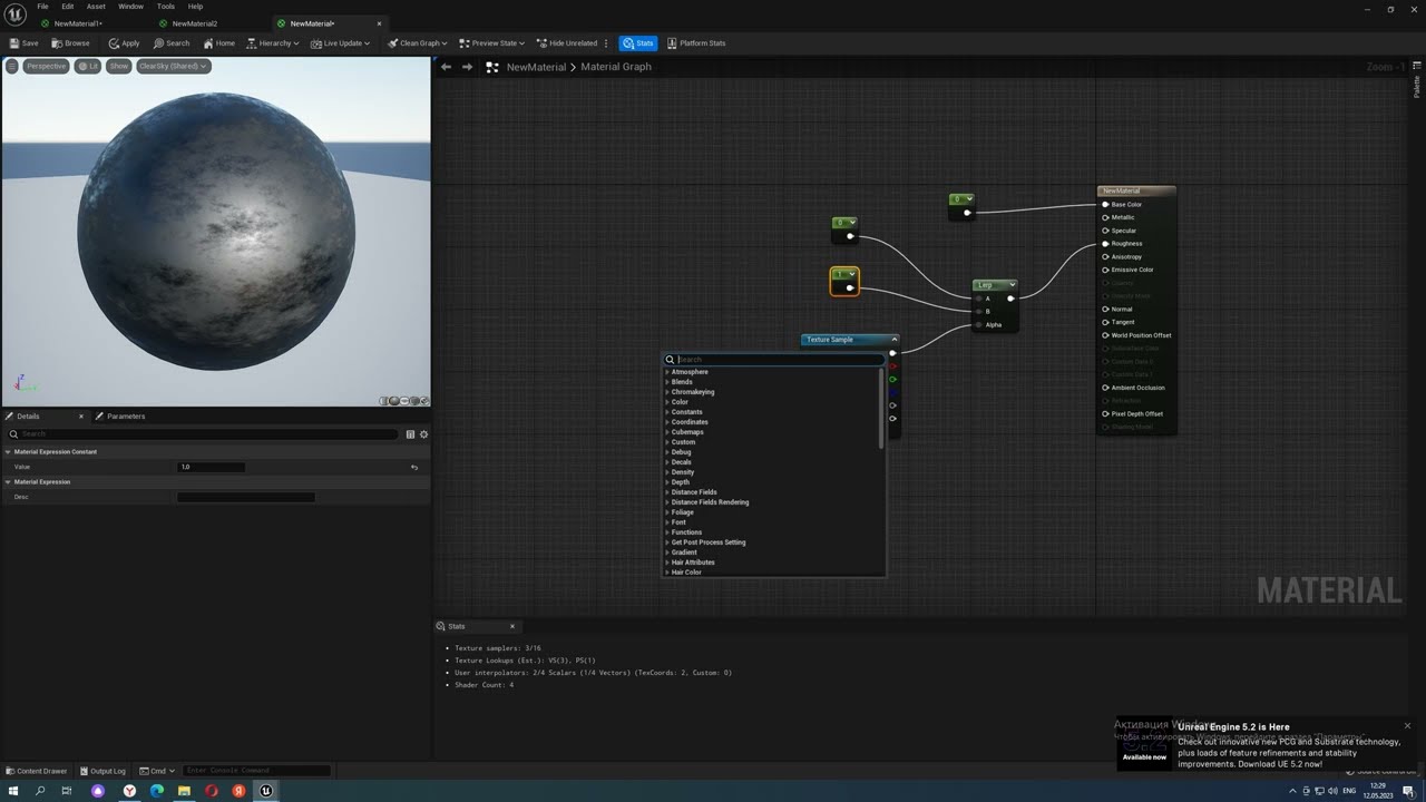 Materials Roughness-UE 5