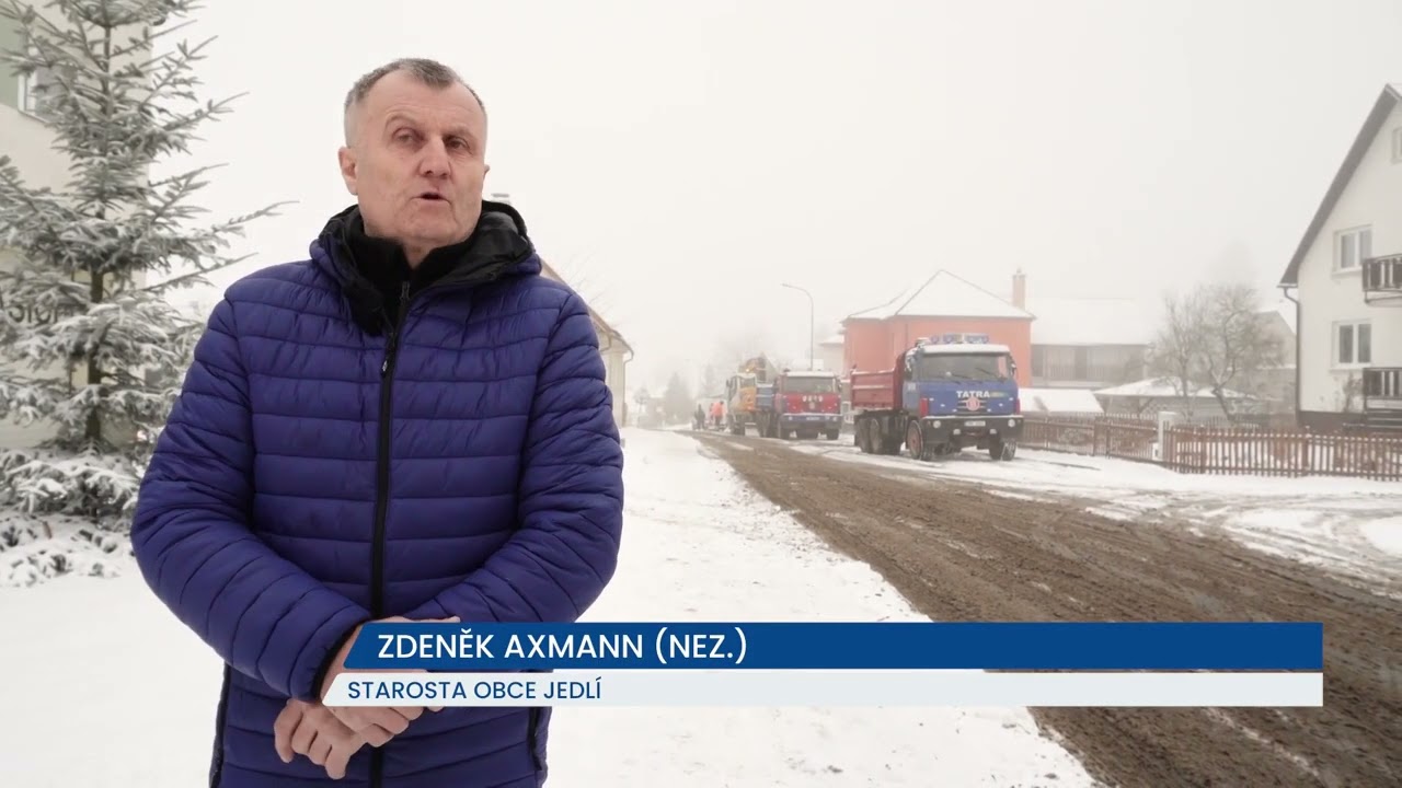 Obcí Jedlí na Šumpersku neprojedete, stavbaři varují, aby si tudy nikdo cizí cestu nezkracoval