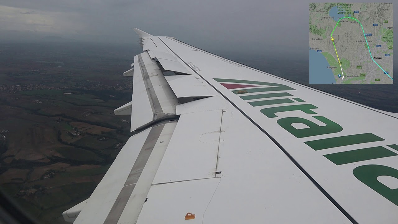 Alitalia Airbus A320 Atterraggio a Roma Fiumicino LIRF - FCO