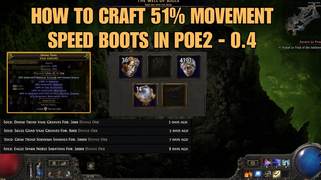 How to Craft 51% Movement Speed Boots in Poe2 - 0.4
