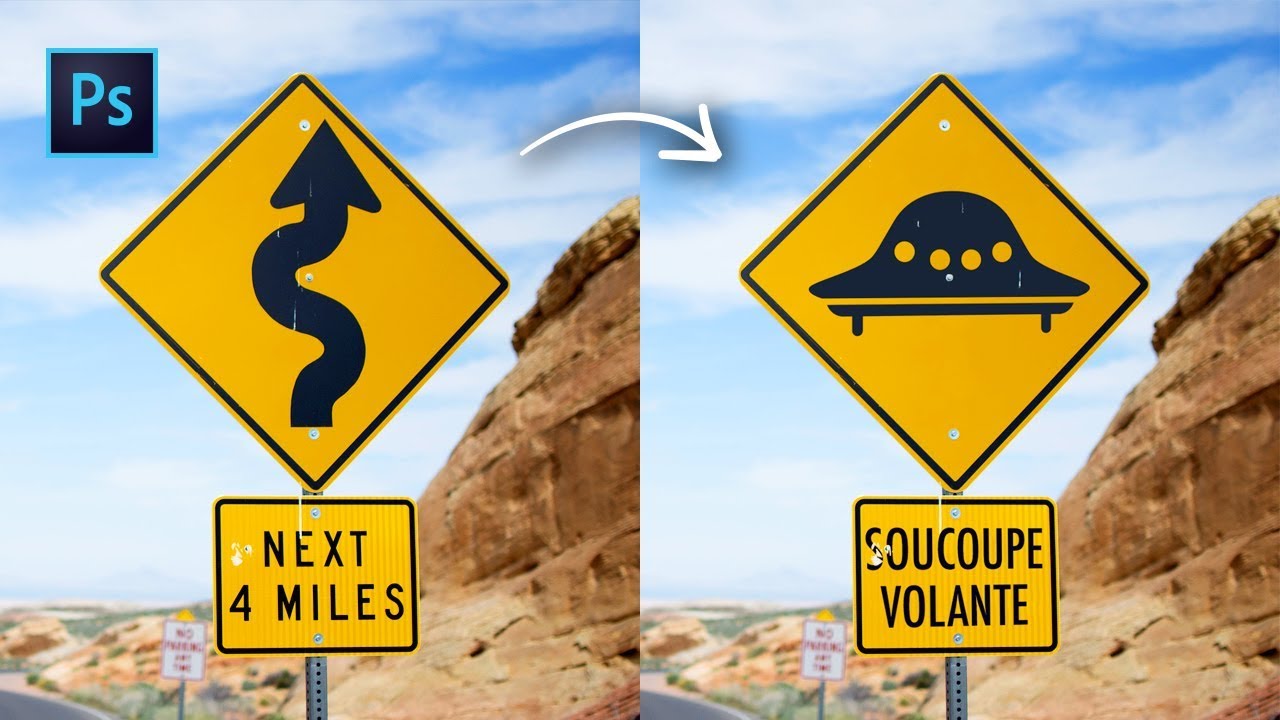 Photoshop : Comment modifier un panneau de signalisation ? [Tuto]