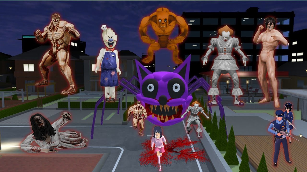 Yuta Mio Panik Pasukan TITAN dan ANOMALI Menyerang Kota Sakura😱 Sakura School Simulator🌻